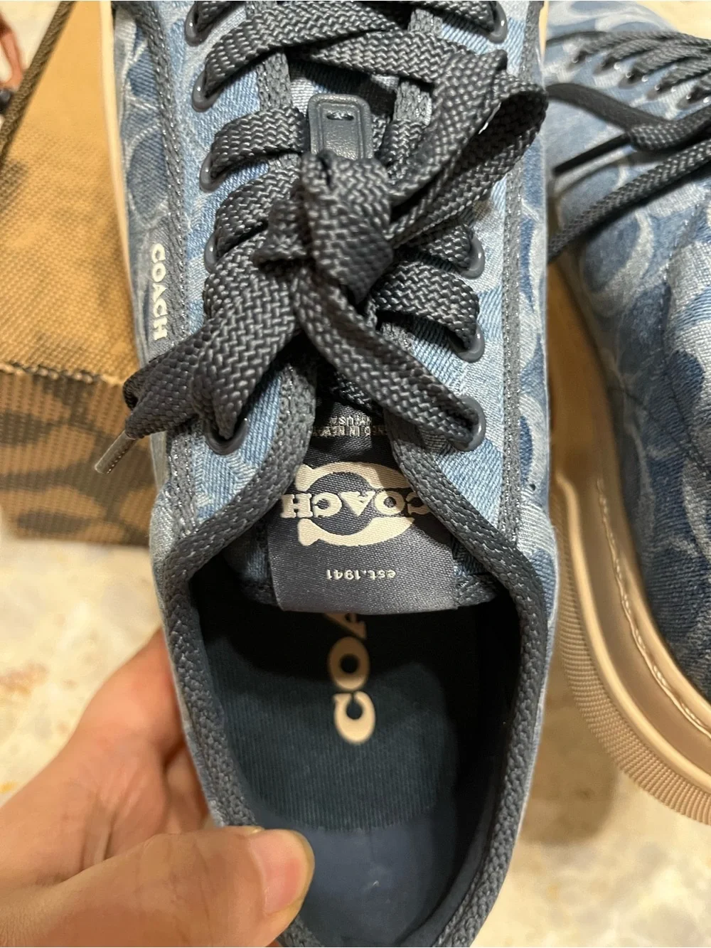Coach Canvas Sneaker In Signature Denim size 10 NIB